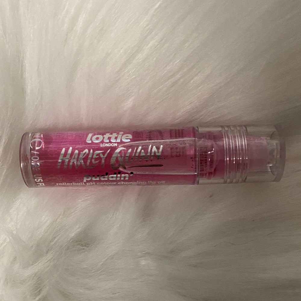 Lottie London Harley Quinn color changing Lip Oil sheer pink